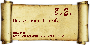Breszlauer Enikő névjegykártya